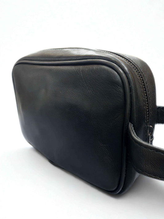 Deri El Çantası|Traşlık|Çift Fermuar|Kuzu Derisi