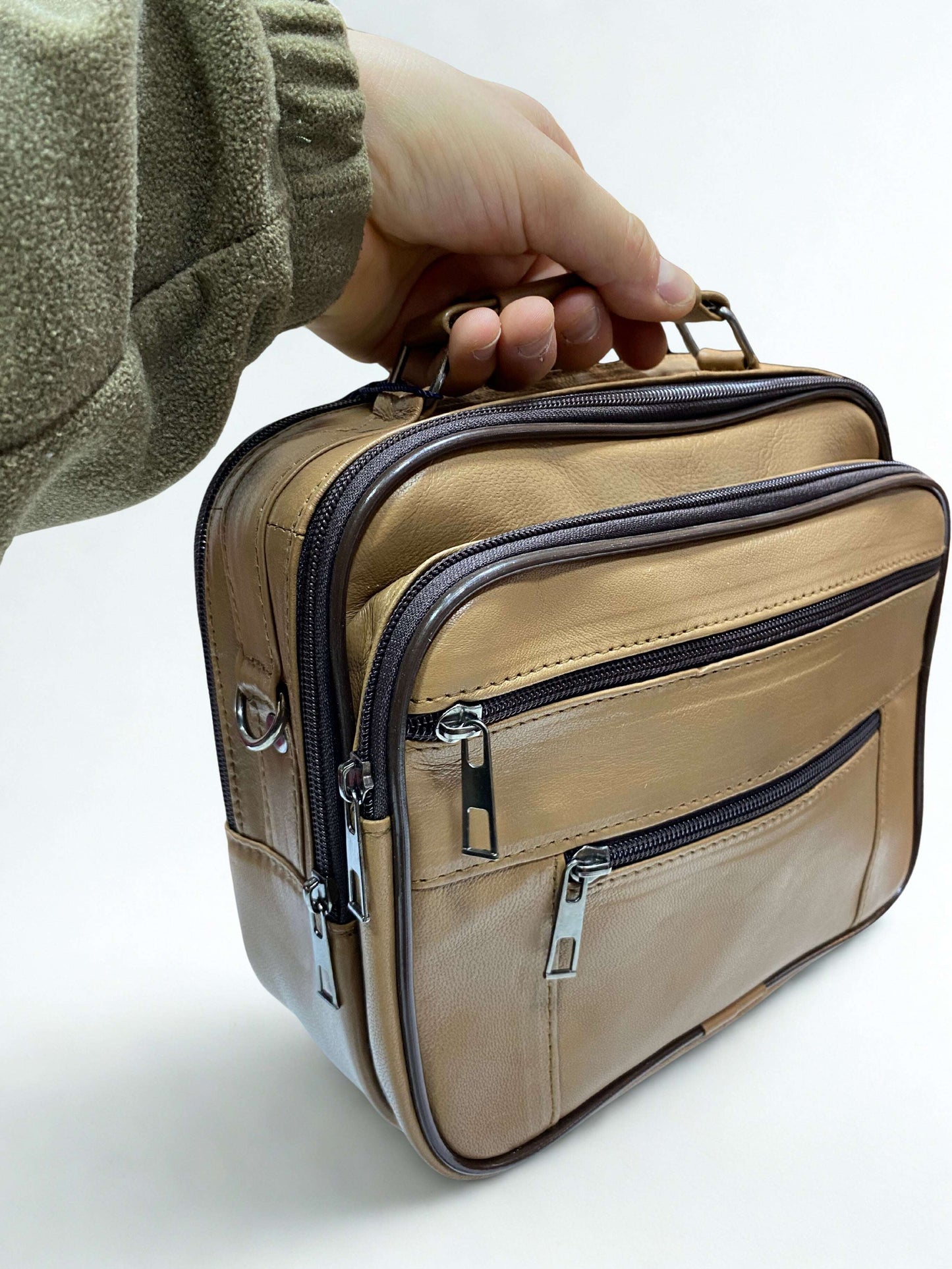 Portföy Çanta|Büyük Boy|Yan Model|Kasalı|Çok Bölmeli|Taba