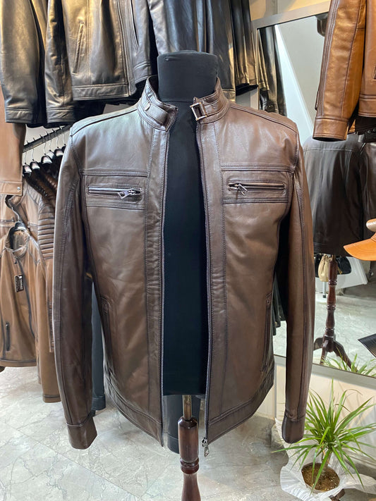 Deri Mont|Hakim Yaka|Kuzu Derisi|Antik Koyu Kahve