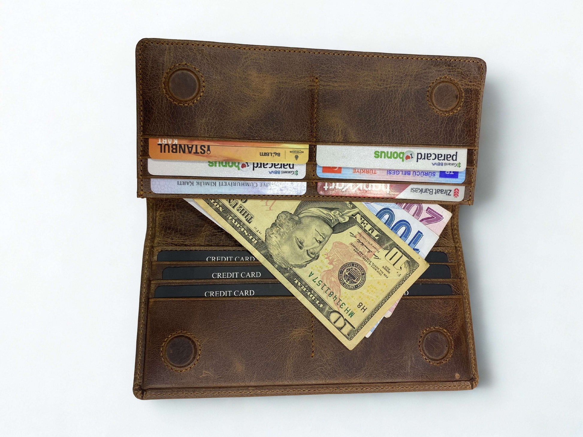 Greyz Deri Cüzdan|Nakit ve Kart Bölmeleri|El Tutmaçlı|Mıknatıslı