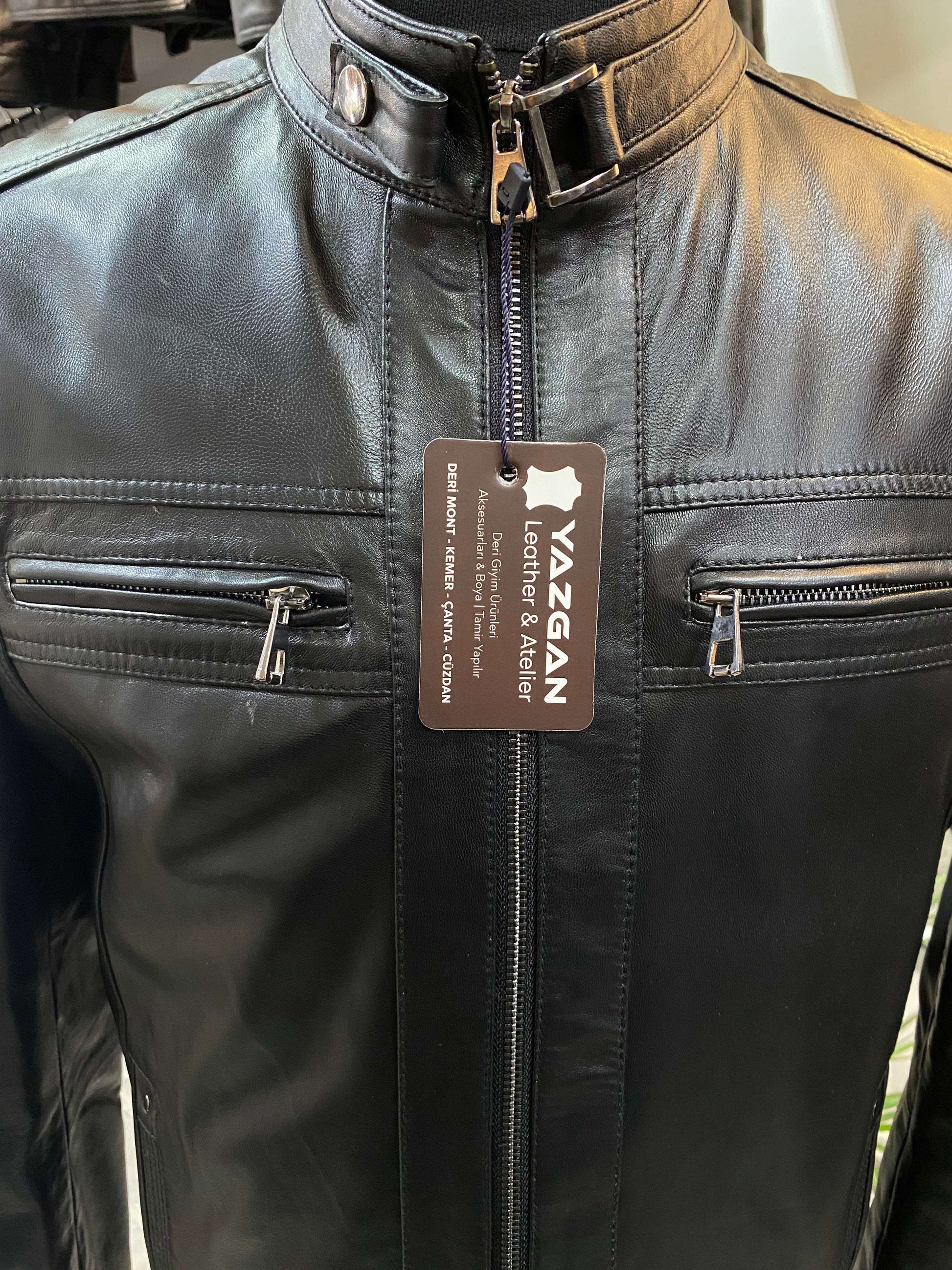 Deri Mont|Hakim Yaka|Kuzu Derisi|Siyah