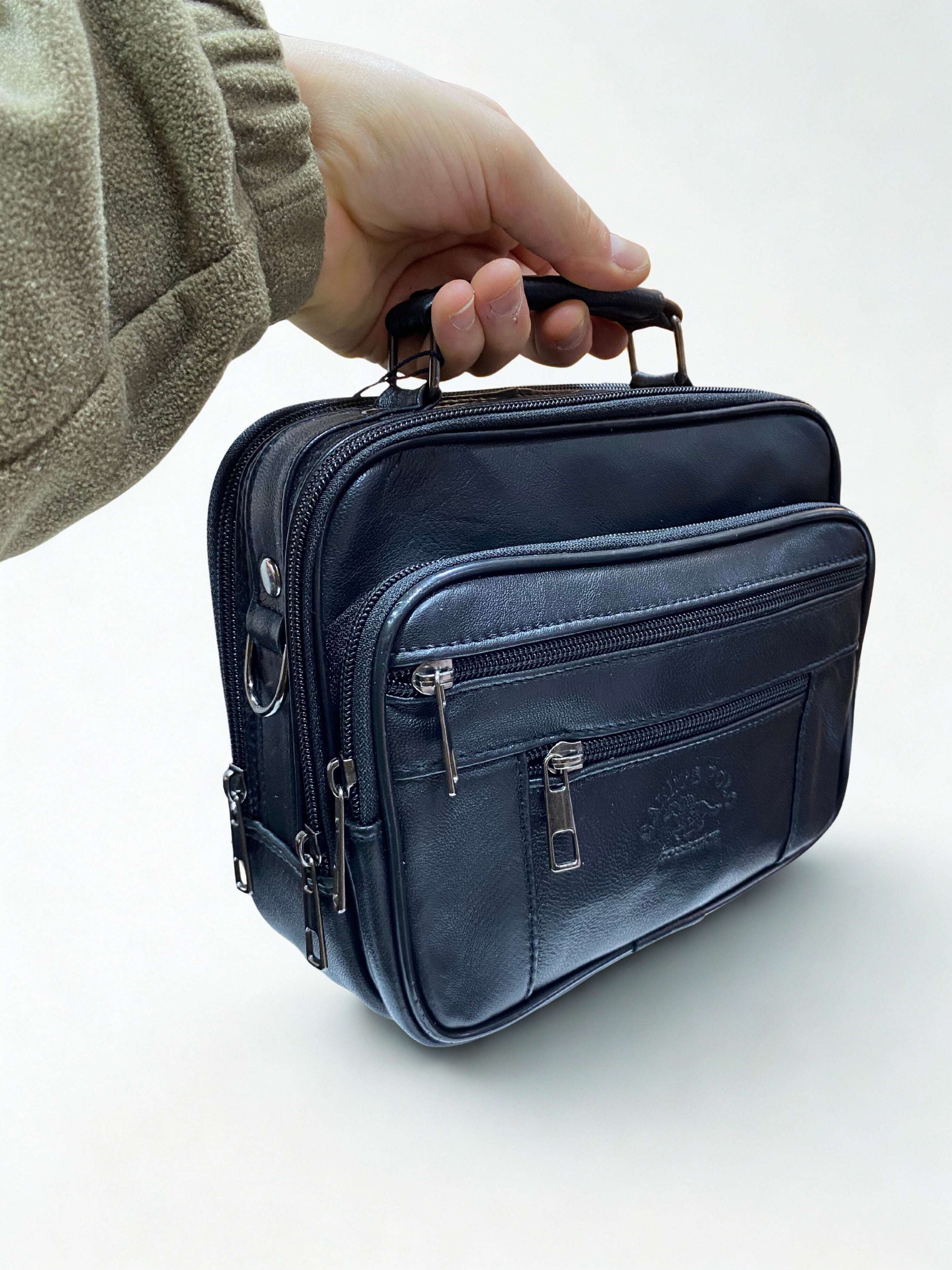 Portföy Çanta|Orta Boy|Yan Model|Kasalı|Çok Bölmeli|Siyah|Omuzdan Asmalı