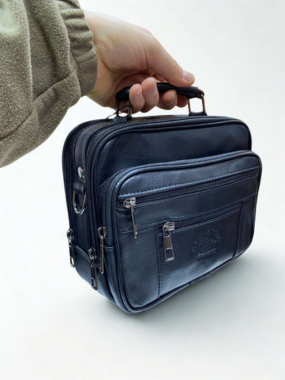 Portföy Çanta|Orta Boy|Yan Model|Kasalı|Çok Bölmeli|Siyah|Omuzdan Asmalı