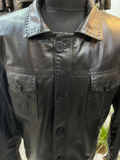 Deri Mont|Safari Model|Kuzu Derisi|Siyah