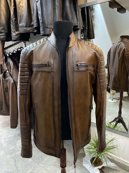 Deri Mont|Motorcu Model|Hakim Yaka|Kuzu Derisi|Antik Kahve