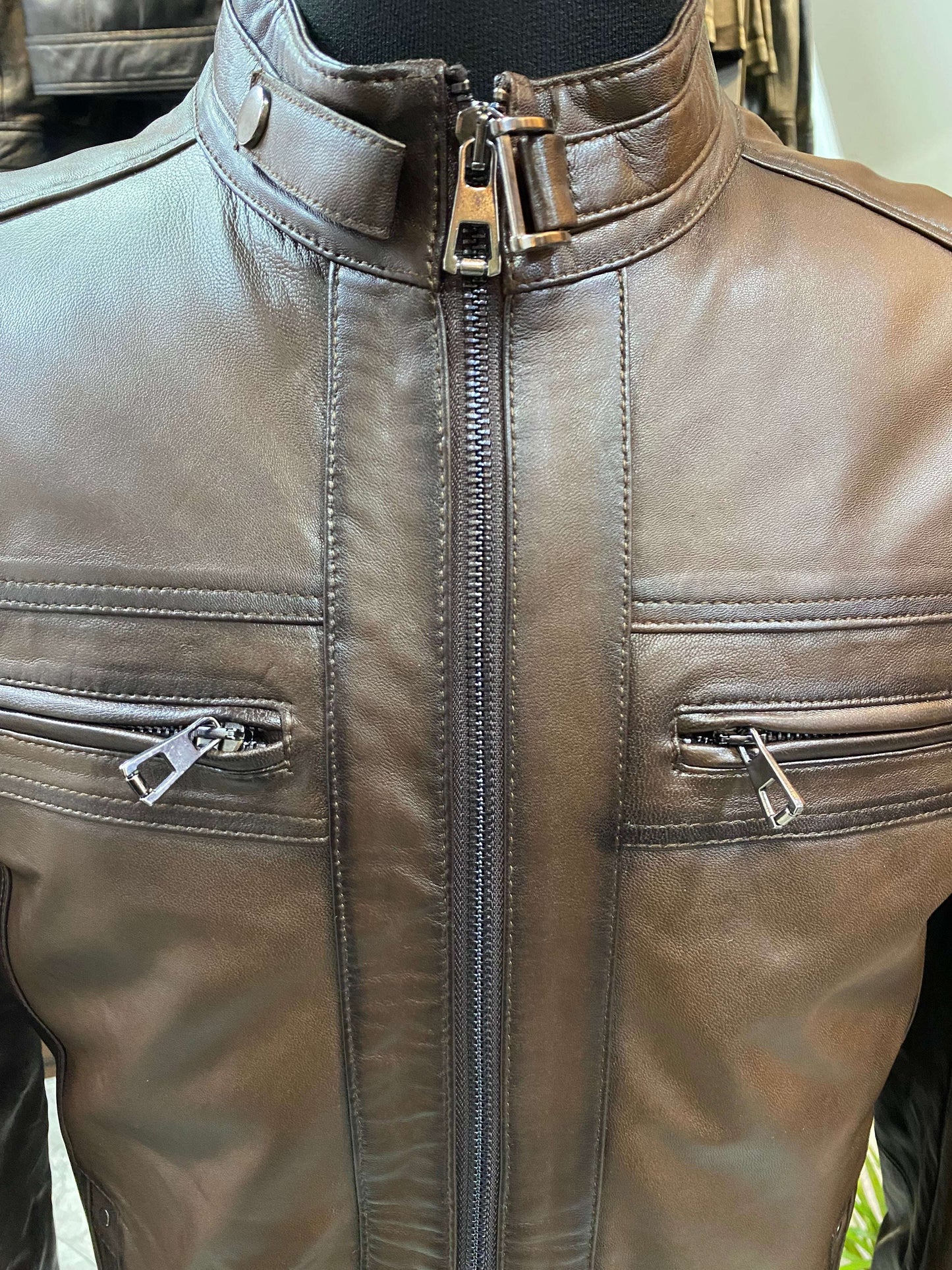 Deri Mont|Hakim Yaka|Kuzu Derisi|Antik Koyu Kahve