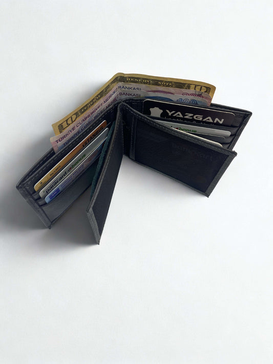 Hakiki Deri Cüzdan|Yan-Kelebek Model|Kompakt Tasarım|Kart-Nakit Bölmeleri