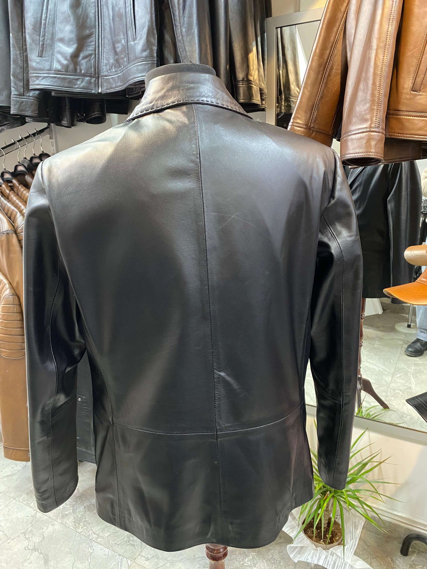 Deri Mont|Blazer Model|Kuzu Derisi|Siyah