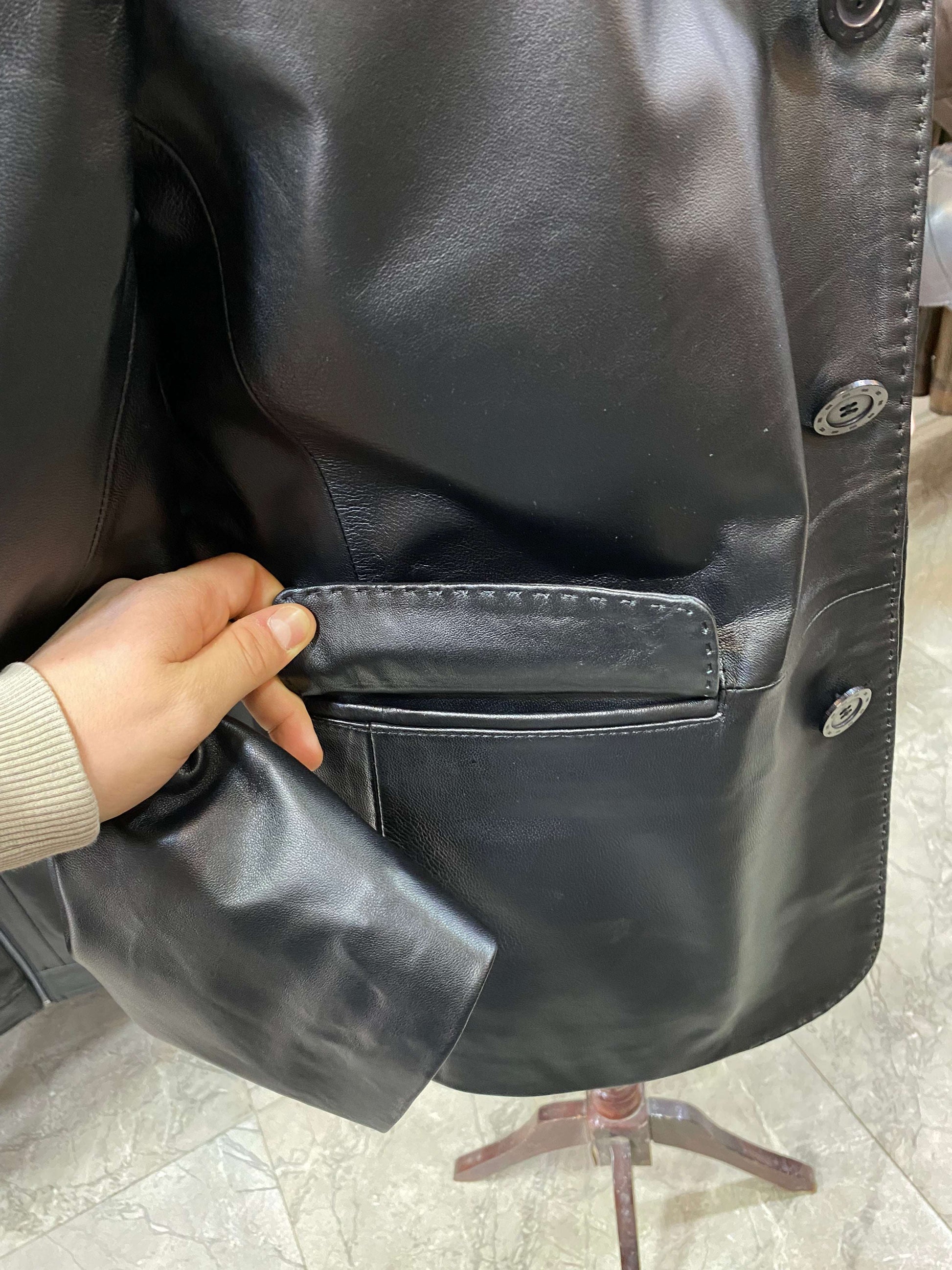 Deri Mont|Blazer Model|Kuzu Derisi|Siyah