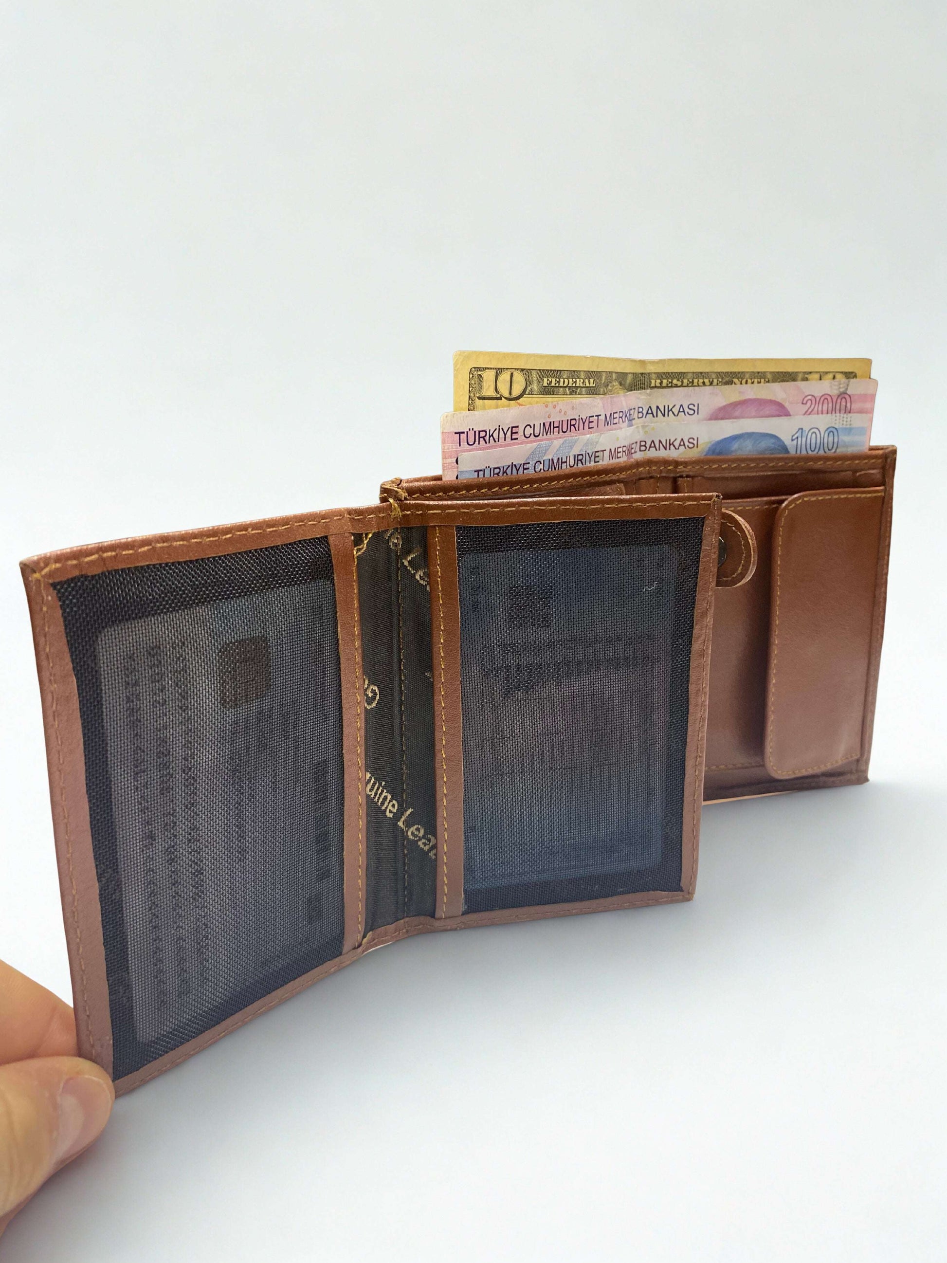 Hakiki Deri Cüzdan|Dik Model|Çok Kartlık-Nakit-Bozuk Para|3 Renk