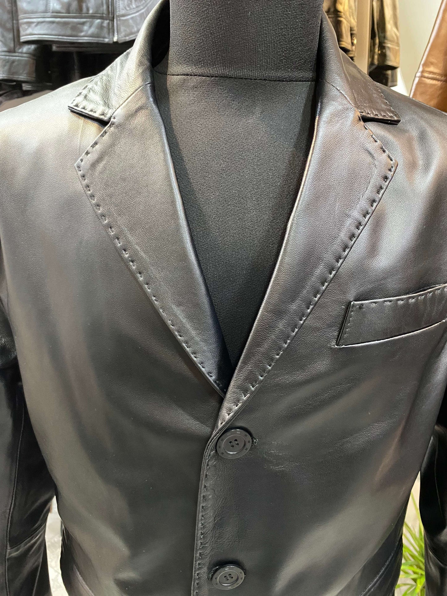 Deri Mont|Blazer Model|Kuzu Derisi|Siyah