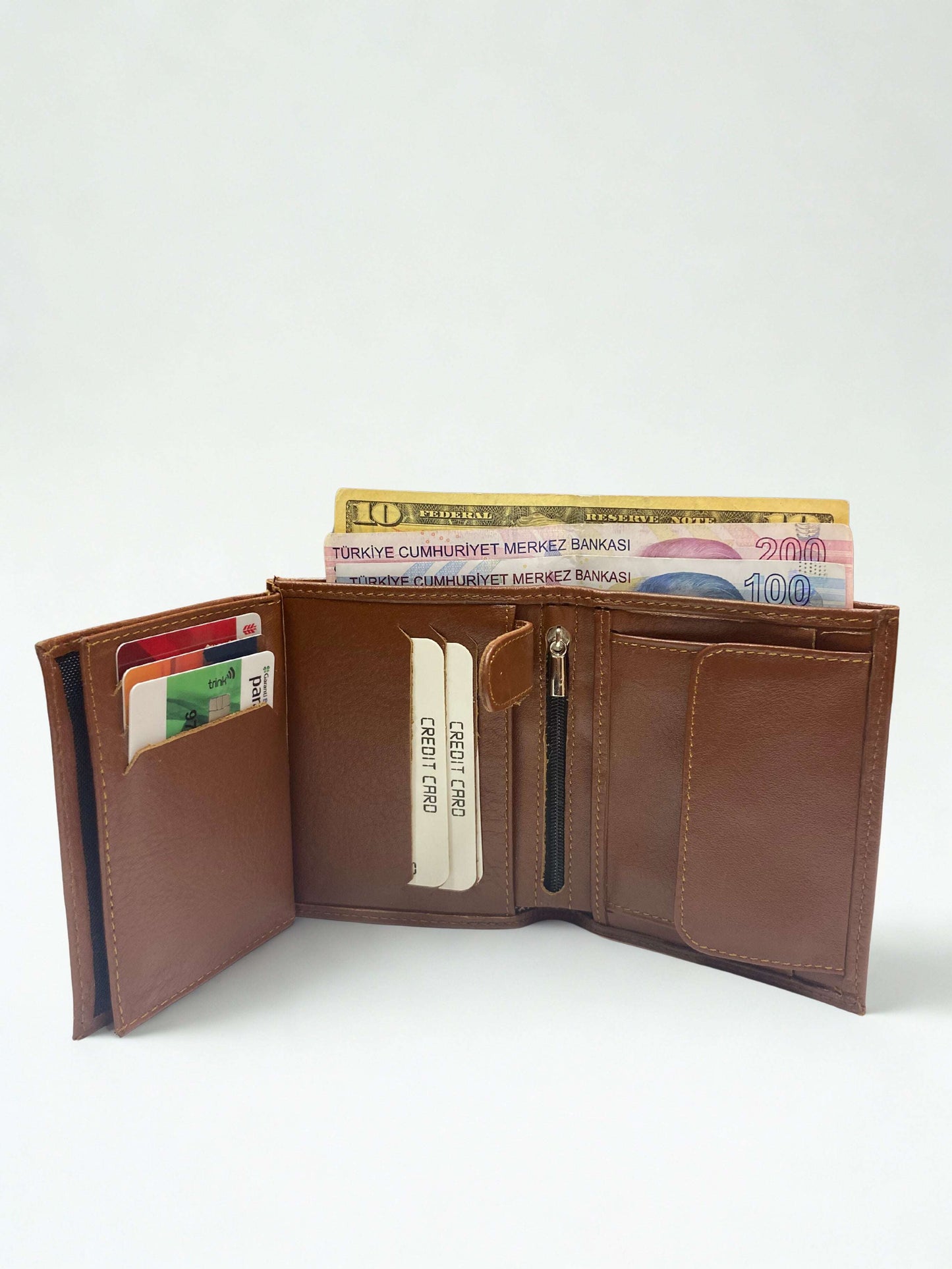 Hakiki Deri Cüzdan|Dik Model|Çok Kartlık-Nakit-Bozuk Para|3 Renk