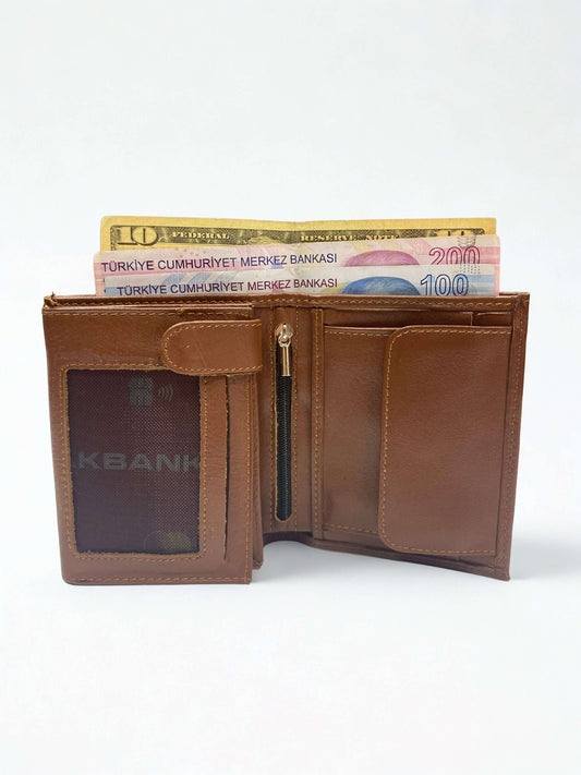 Hakiki Deri Cüzdan|Dik Model|Çok Kartlık-Nakit-Bozuk Para|3 Renk