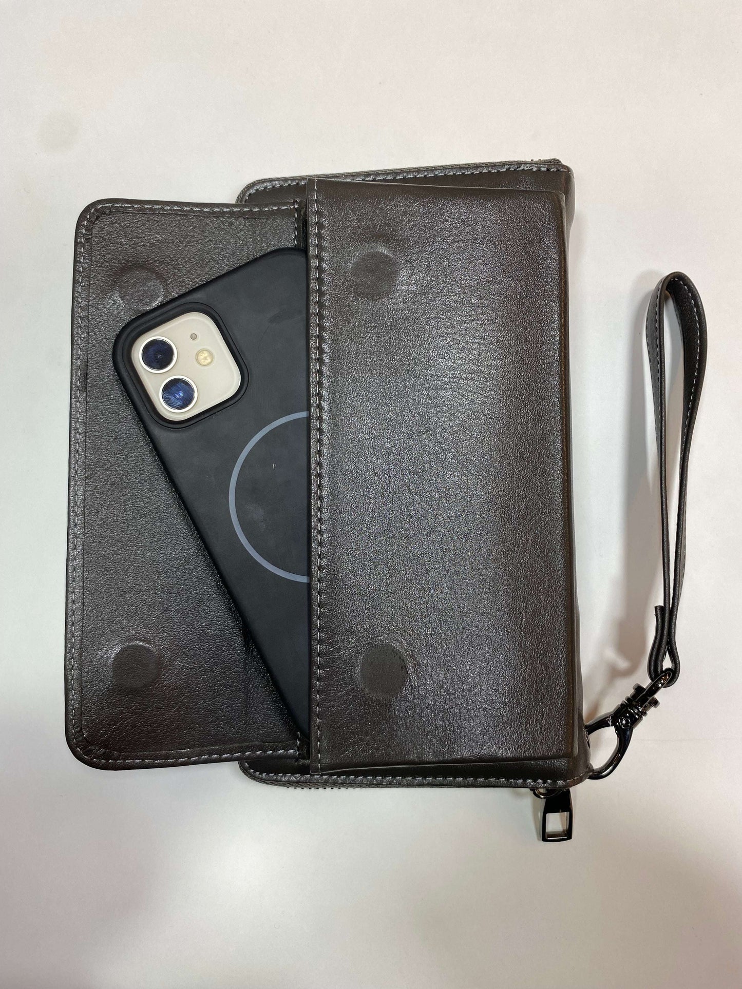 Deri El Çantası|Telefon Bölmesi|Ekstra Tutmaçlar|Çok Kartlık ve Nakit