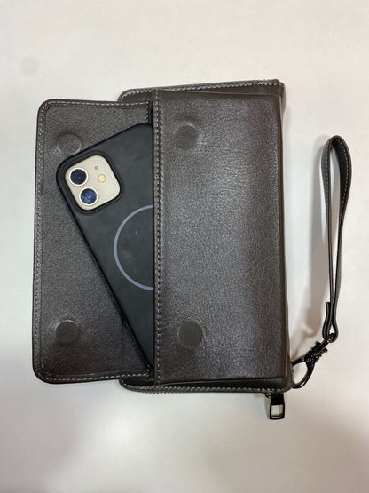 Deri El Çantası|Telefon Bölmesi|Ekstra Tutmaçlar|Çok Kartlık ve Nakit