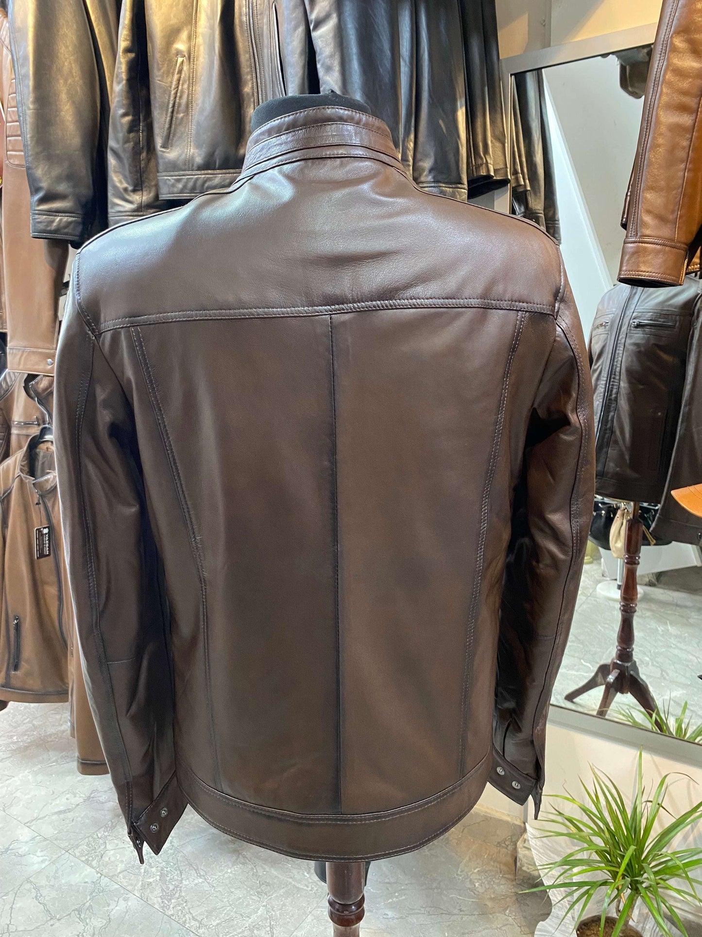 Deri Mont|Hakim Yaka|Kuzu Derisi|Antik Koyu Kahve