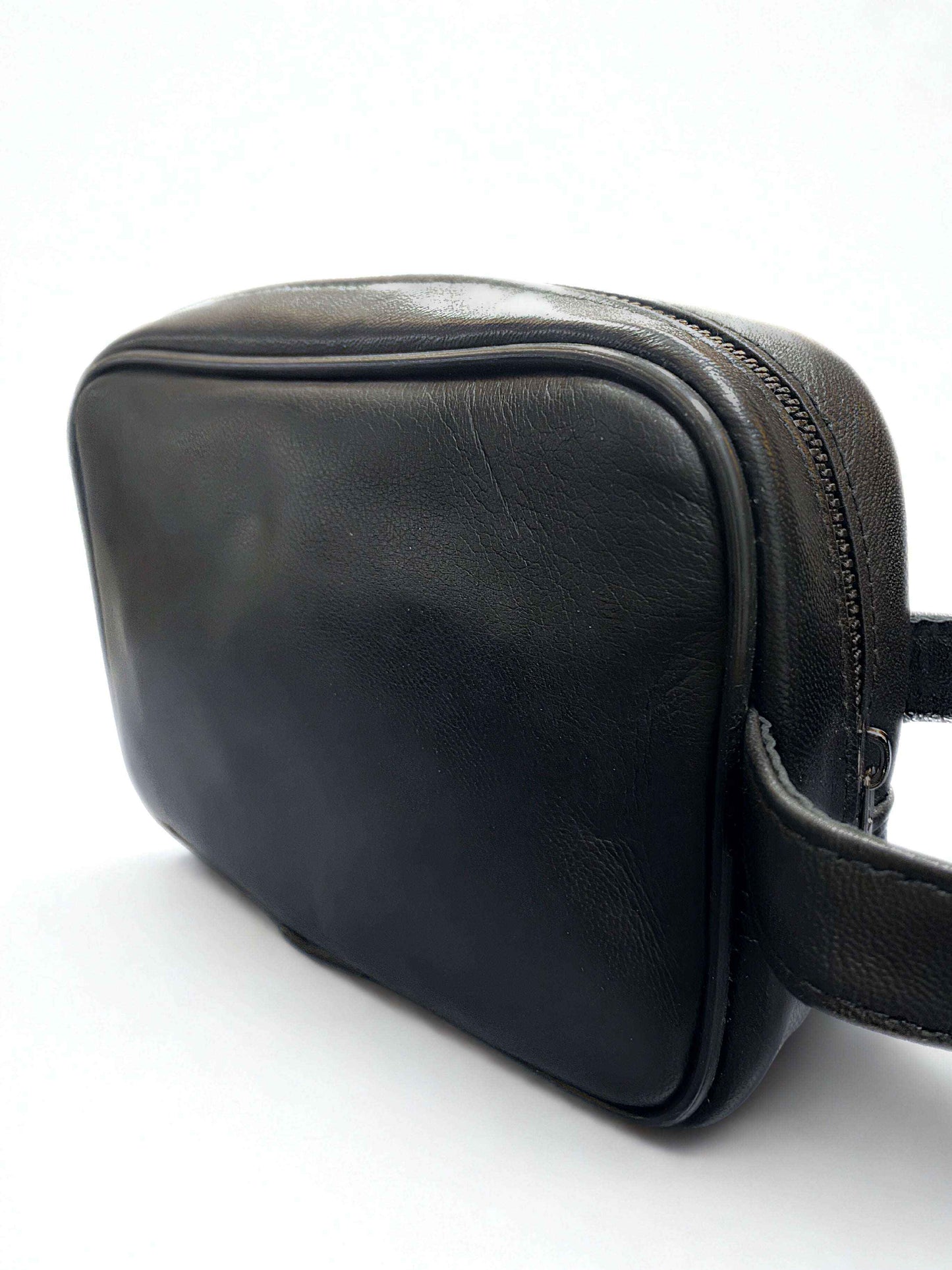 Deri El Çantası|Traşlık|Çift Fermuar|Kuzu Derisi