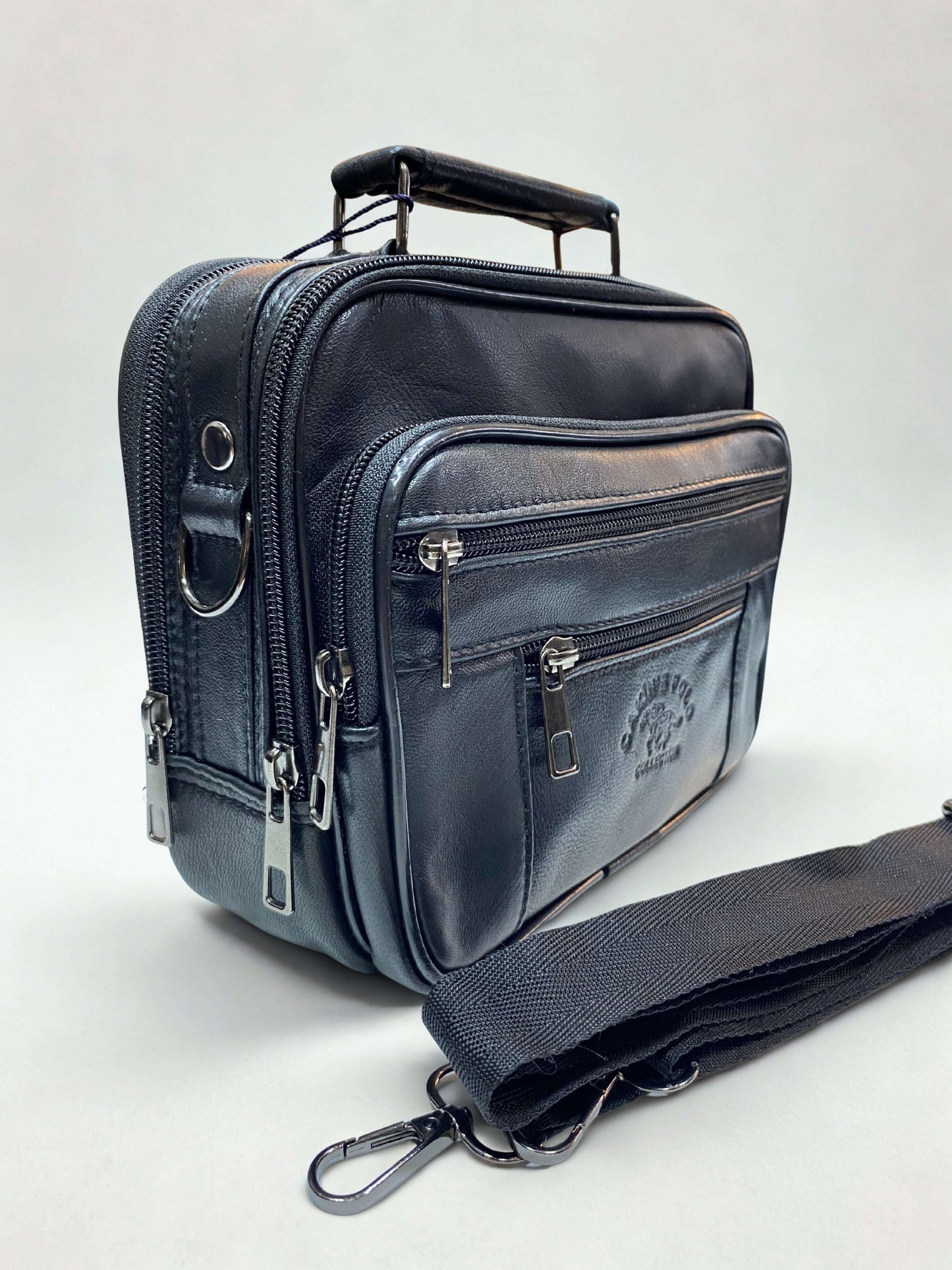 Portföy Çanta|Orta Boy|Yan Model|Kasalı|Çok Bölmeli|Siyah|Omuzdan Asmalı