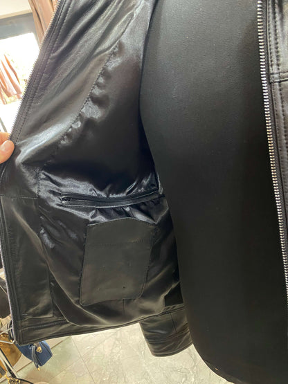 Deri Mont|Yakalı|Klasik Düz|Kuzu Derisi|Siyah