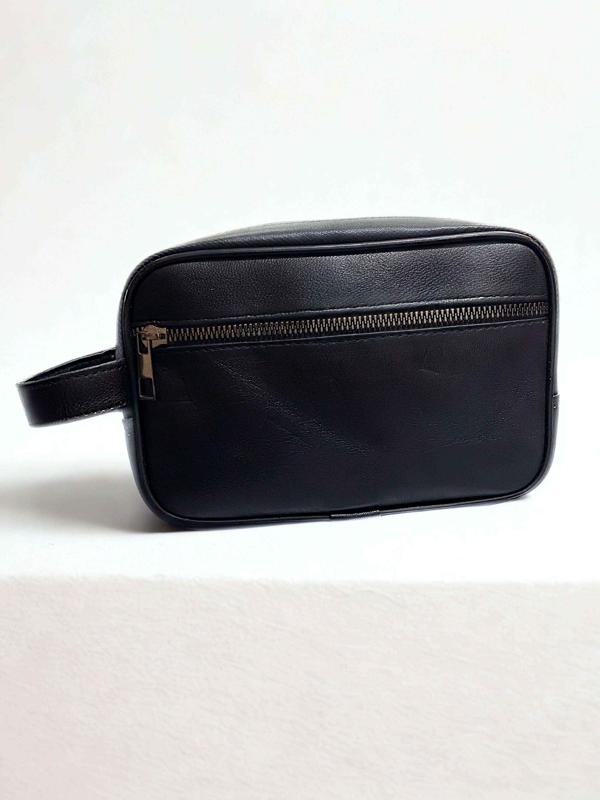 Deri El Çantası|Traşlık|Çift Fermuar|Kuzu Derisi