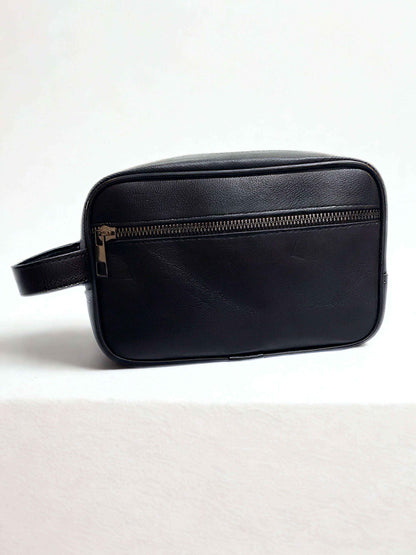 Deri El Çantası|Traşlık|Çift Fermuar|Kuzu Derisi