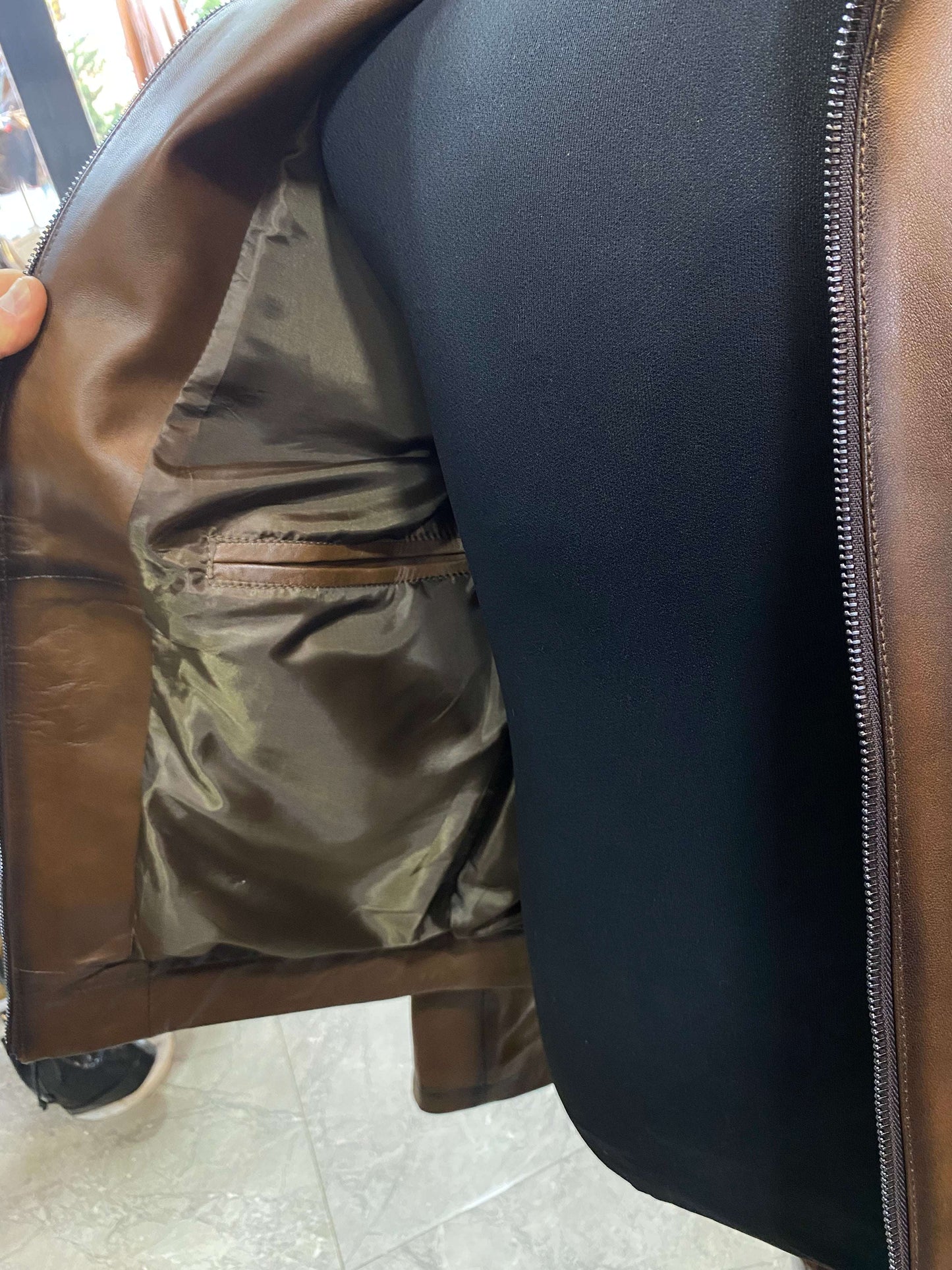 Deri Mont|Motorcu Model|Hakim Yaka|Kuzu Derisi|Antik Kahve