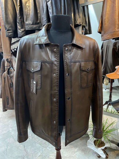 Deri Mont|Safari Model|Kuzu Derisi|Antik Kahve