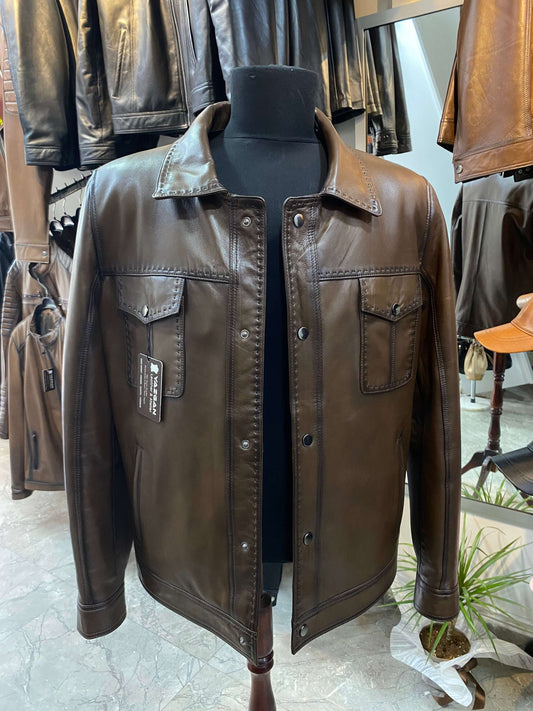 Deri Mont|Safari Model|Kuzu Derisi|Antik Kahve