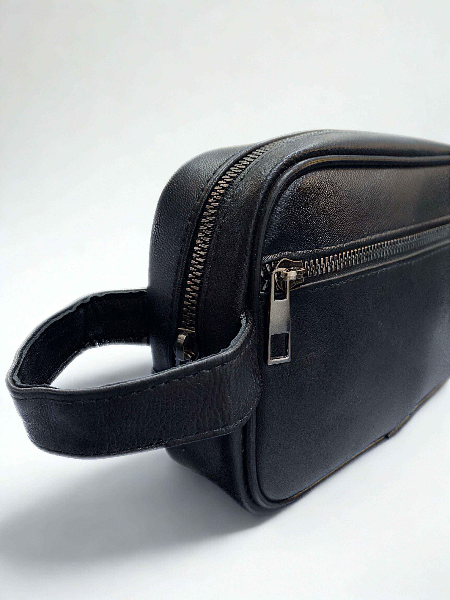 Deri El Çantası|Traşlık|Çift Fermuar|Kuzu Derisi